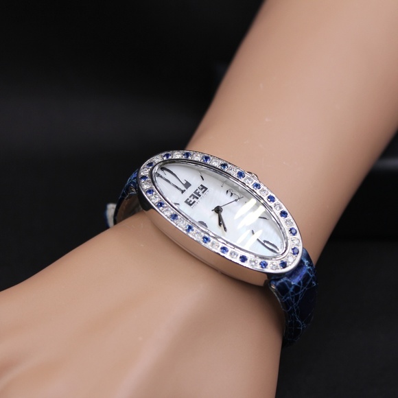 Blue Sapphire Diamond 1.77 Tcw Unisex Luxury Watch
